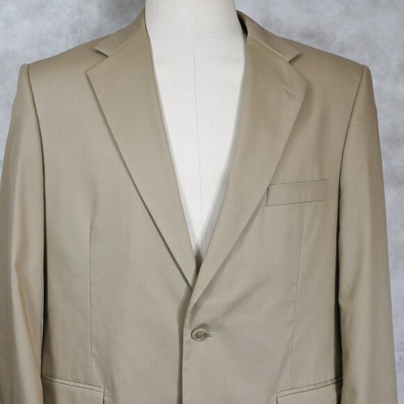 GORGEOUS Brooks Brothers 346 Stretch Cotton Blend Light Tan Suit 44L 38x30 - Picture 1 of 11